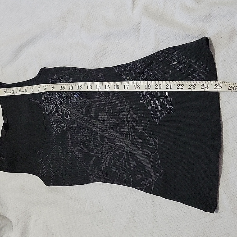 Express Black Embellished Scoopneck Ribbed Tank Small Mint Condition - Picture 7 of 9